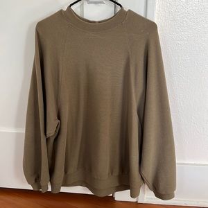 Madewell Army Green Button-Back Sweatshirt